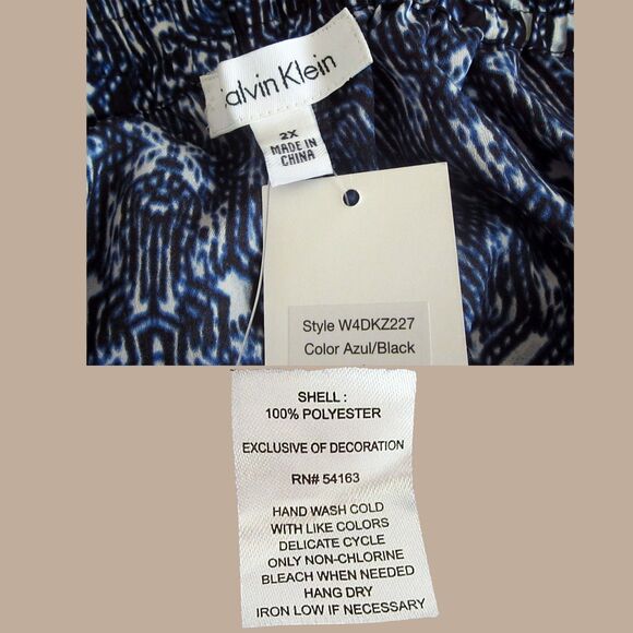 CALVIN KLEIN NEW Bohemian Medallion Drawstring/Elastic Waist Relaxed Pant 2X - Picture 5 of 11